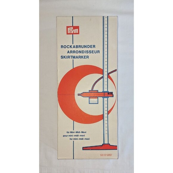 Skirt Hem Marker VINTAGE Prym Germay Dress Markings mini midi maxi original box - Picture 1 of 8